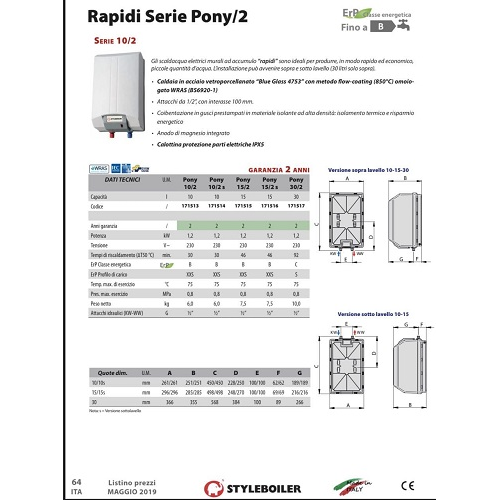 STYLEB.171513 - PONY 10/2 SOPRALAVELLO STYLEBOILER - STYLEBOILER